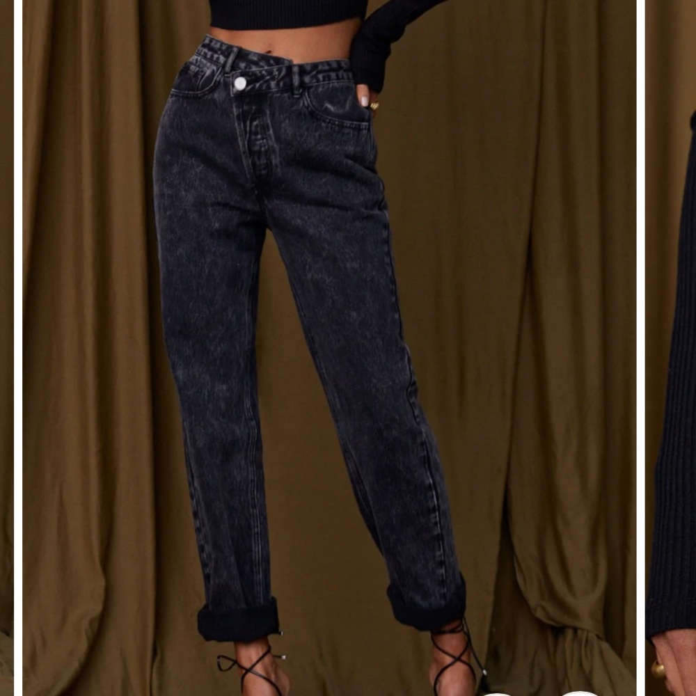 Black Asymmetrical Jeans